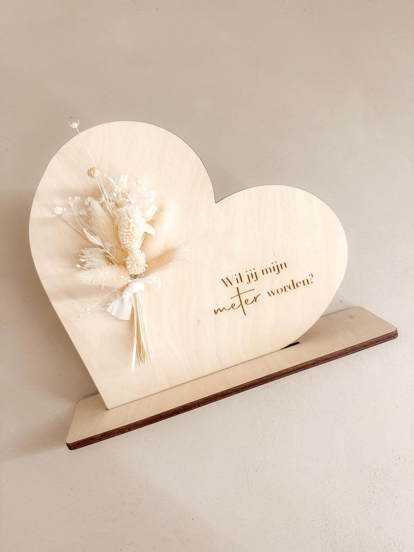 Geschenk | Houten bordje " liggend hartje "
