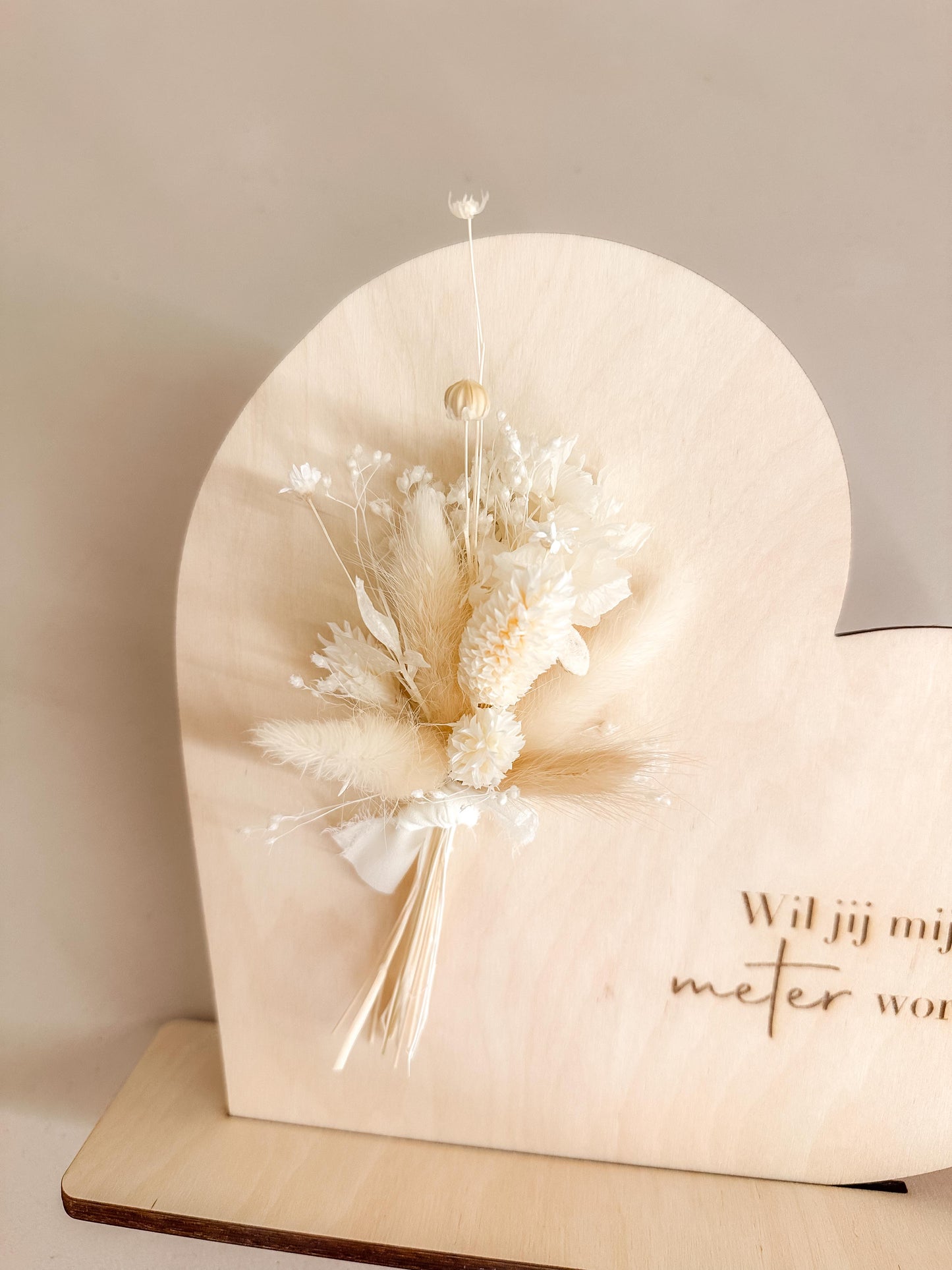Geschenk | Houten bordje " liggend hartje "